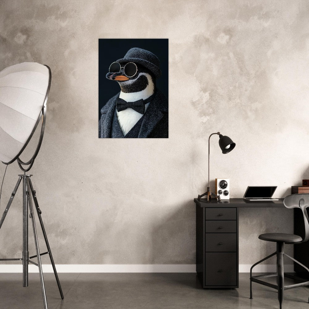 Dapper Penguin in Suit Canvas - ROMAG Store