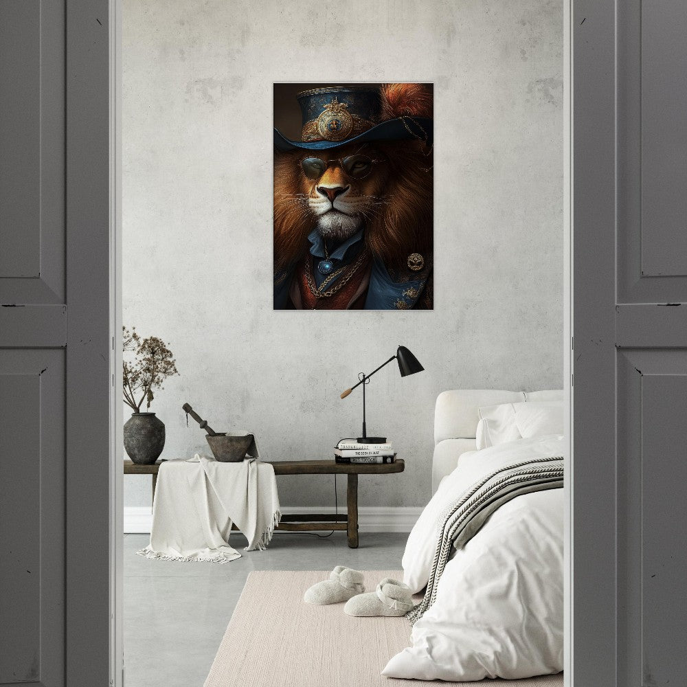 Regal Lion in Steampunk Attire Canvas - ROMAG Store