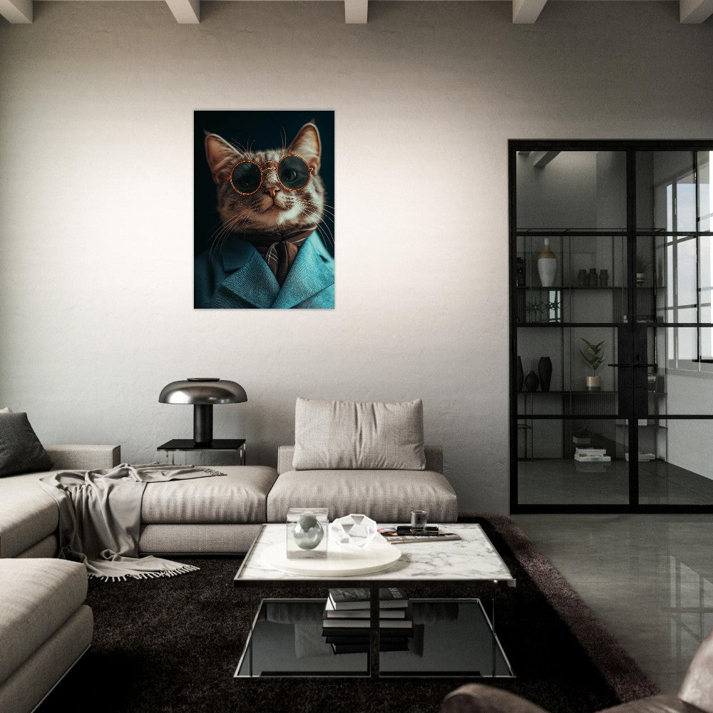 Sophisticated Cat in Suit Canvas - ROMAG Store
