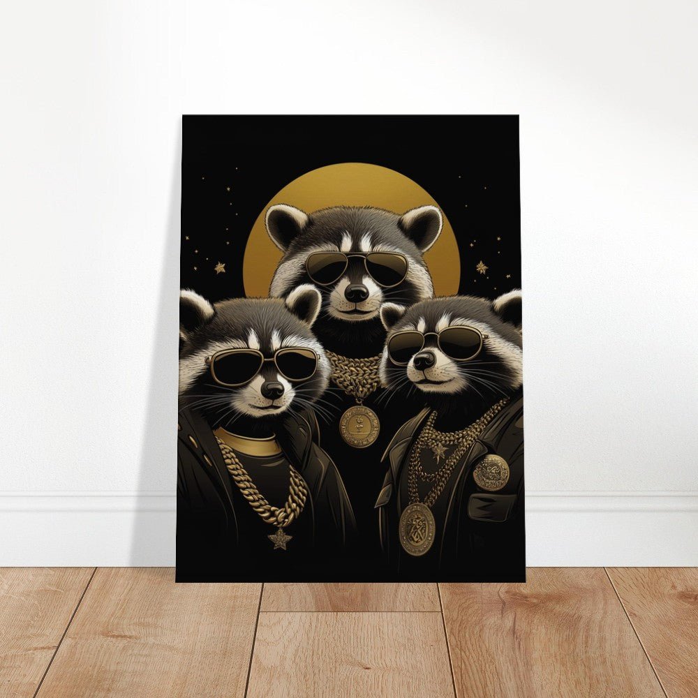 Luxury Raccoon Gang Canvas Art - ROMAG Store
