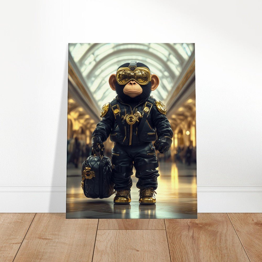 Chimp in Gold Goggles Canvas - ROMAG Store