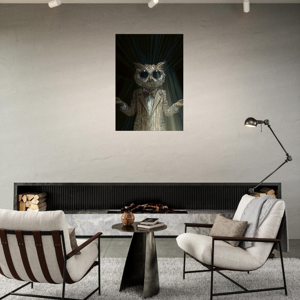 Sophisticated Owl in Suit Canvas - ROMAG Store