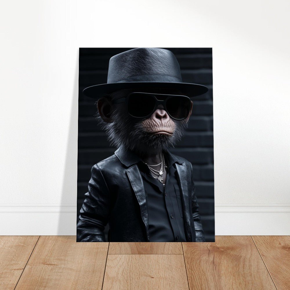 Chimp in Black Suit Canvas - ROMAG Store