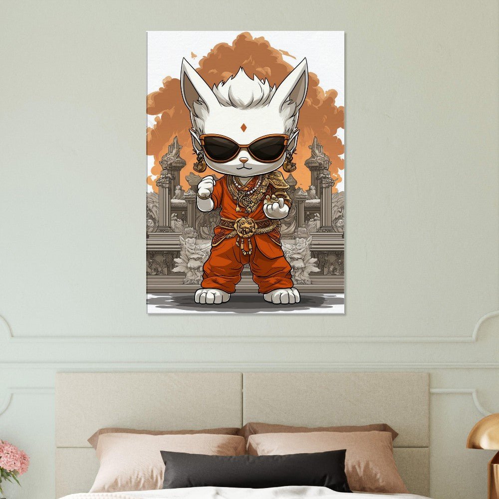 Chic Cat in Robe Canvas Art - ROMAG Store