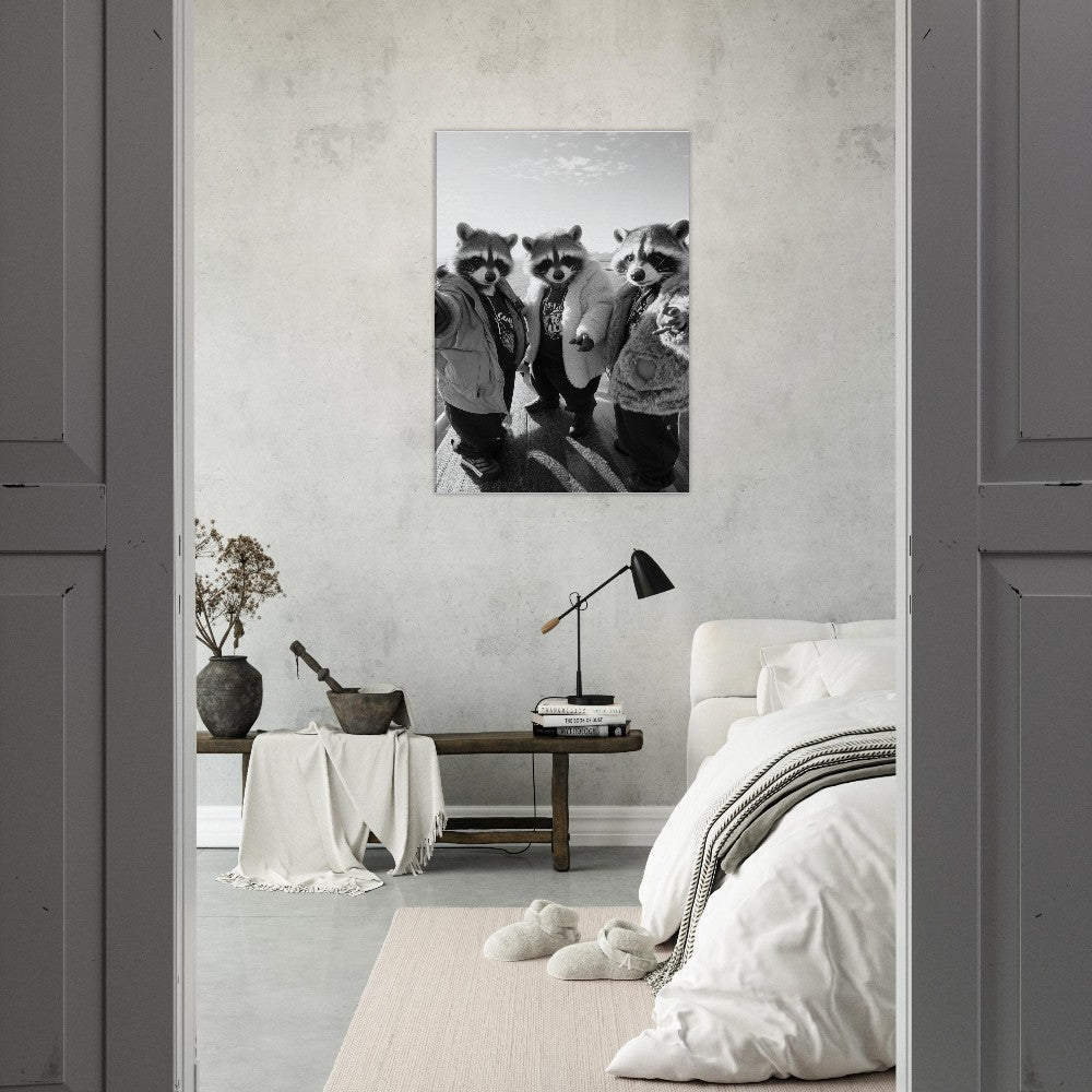 Urban Raccoon Squad Canvas Art - ROMAG Store
