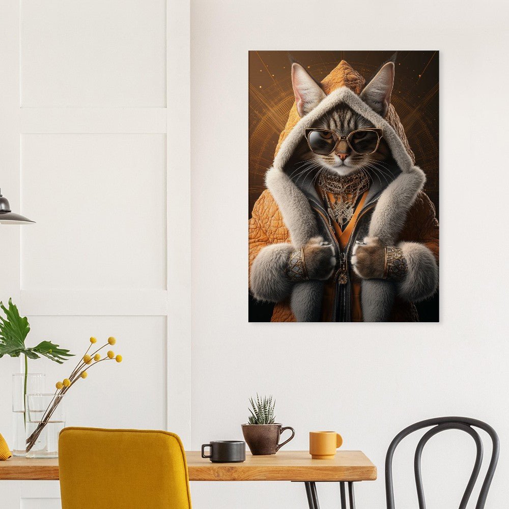 Luxury Cat in Fur Coat Canvas - ROMAG Store