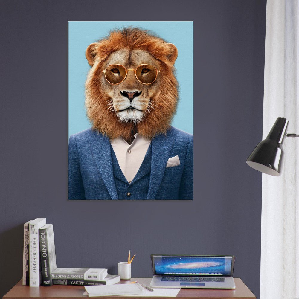 Suave Lion in Suit Canvas - ROMAG Store