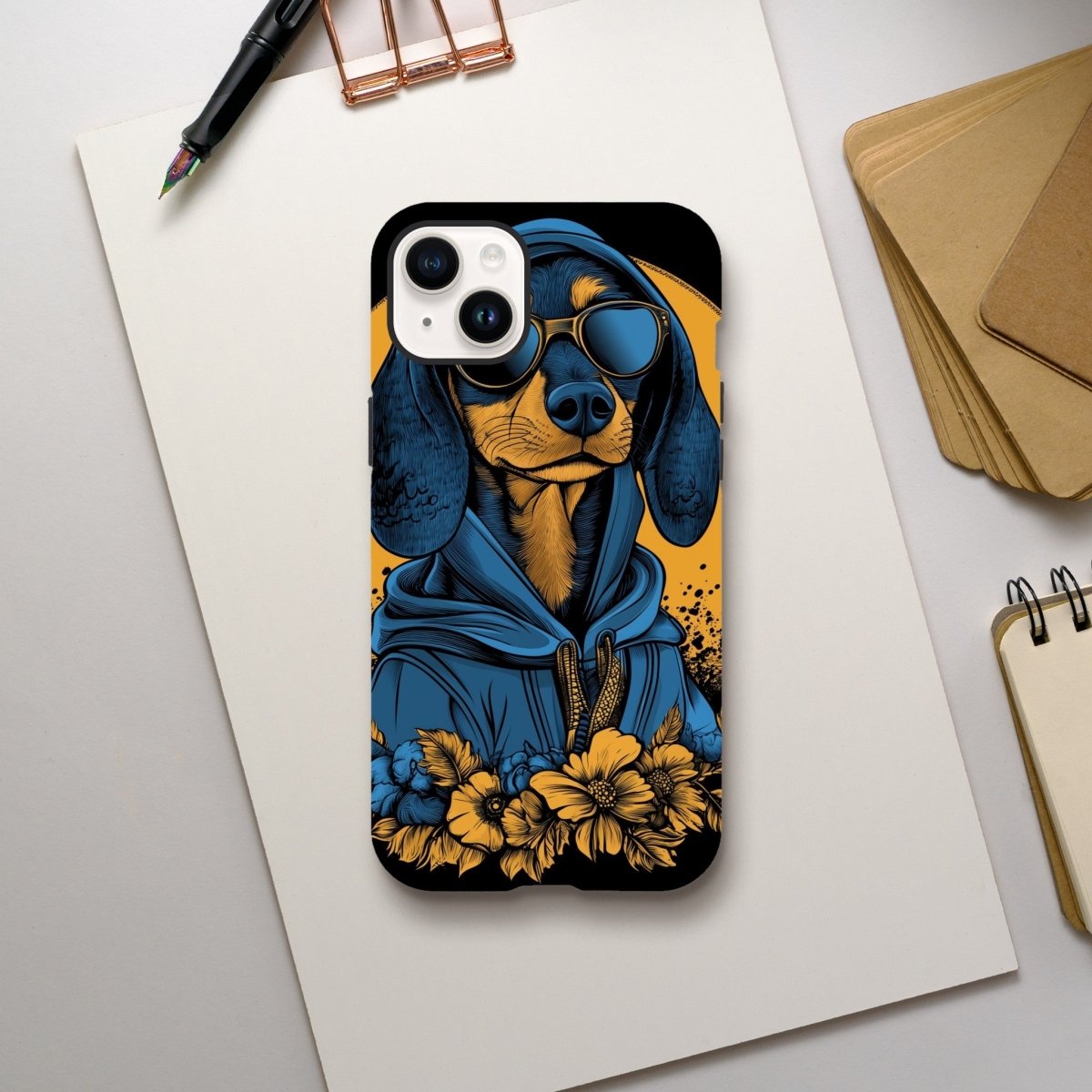 Cool Dachshund in Hoodie iPhone Tough Case - ROMAG Store