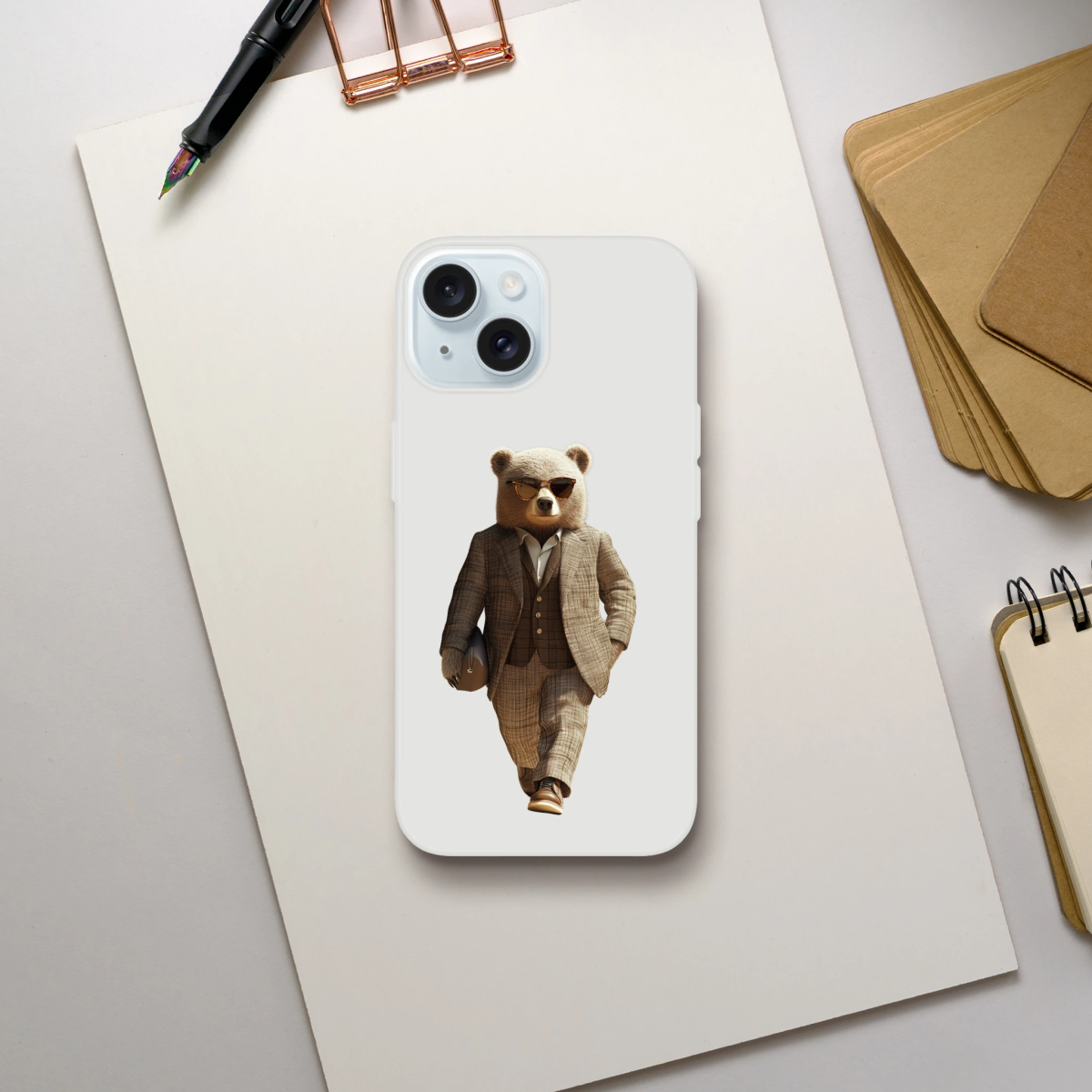 Dapper Bear iPhone Flexi Case - ROMAG Store