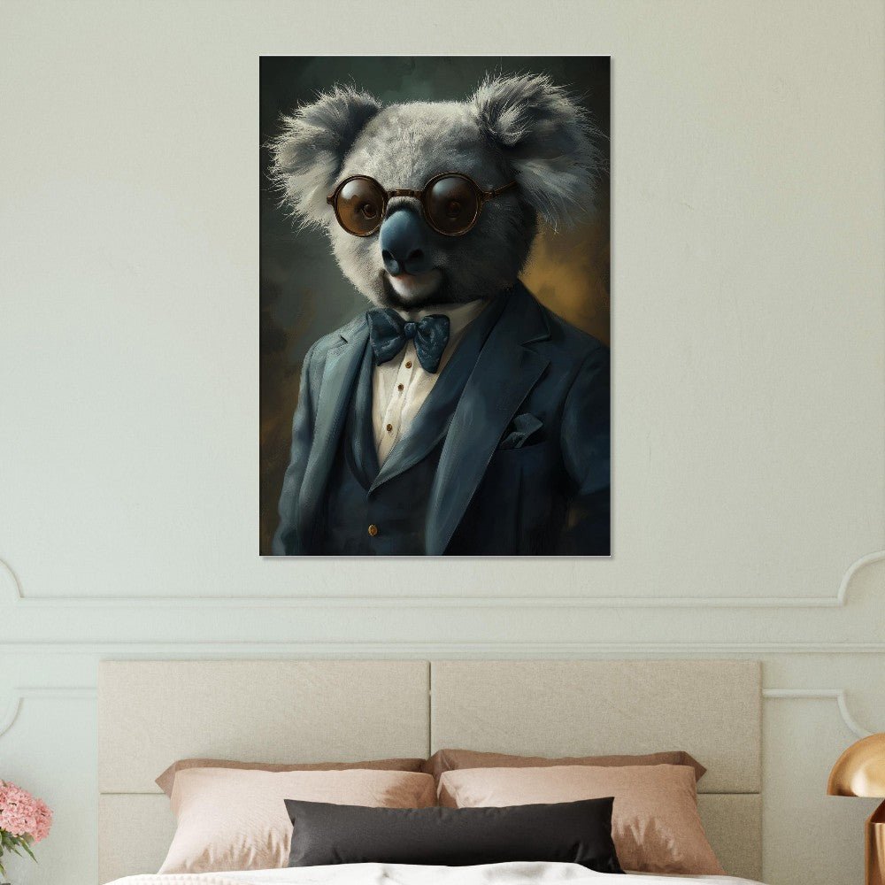 Sophisticated Koala in Suit Canvas Art - ROMAG Store