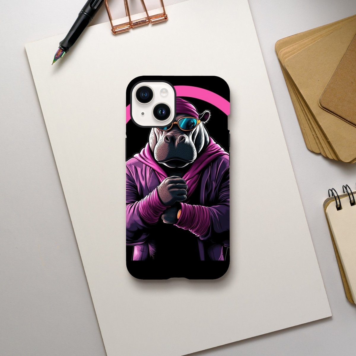 Neon Hippo Hype iPhone Tough Case - ROMAG Store