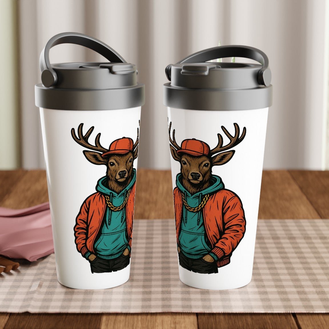 Cool Streetwear Deer Stainless Steel Travel Mug - ROMAG Store