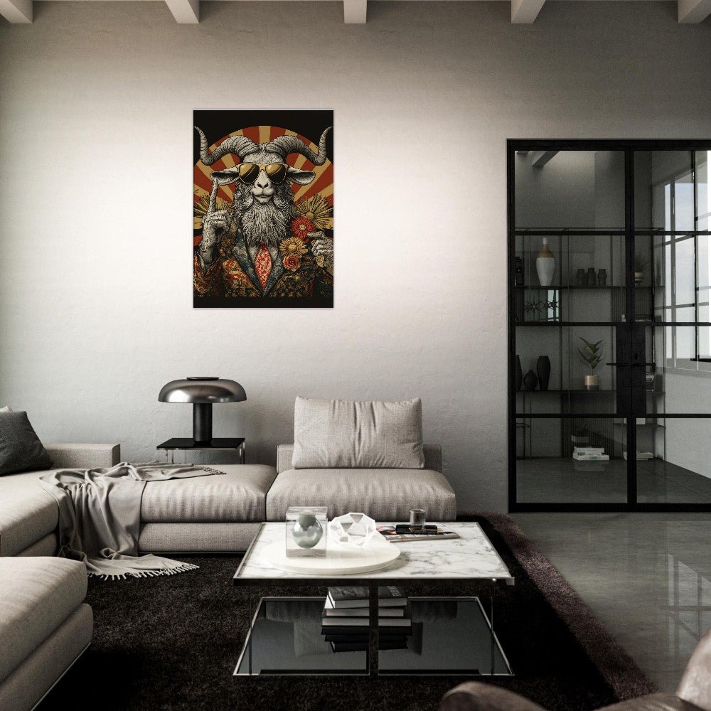 Hipster Goat Canvas Wall Art - ROMAG Store
