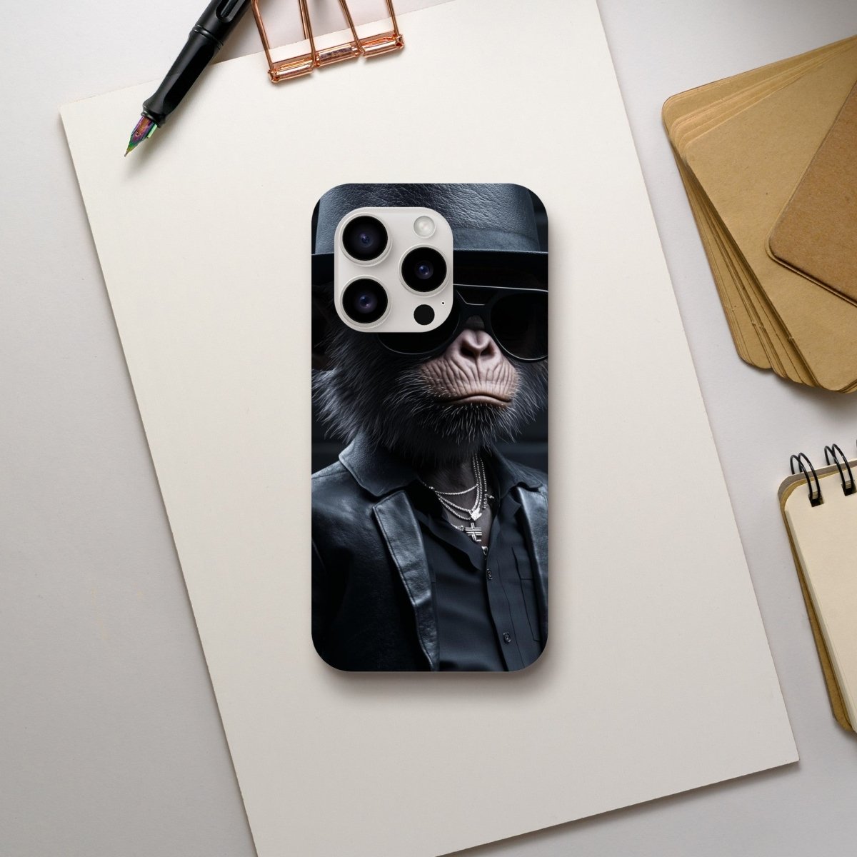 Chimp Noir: Dapper Monkey iPhone Tough Case - ROMAG Store