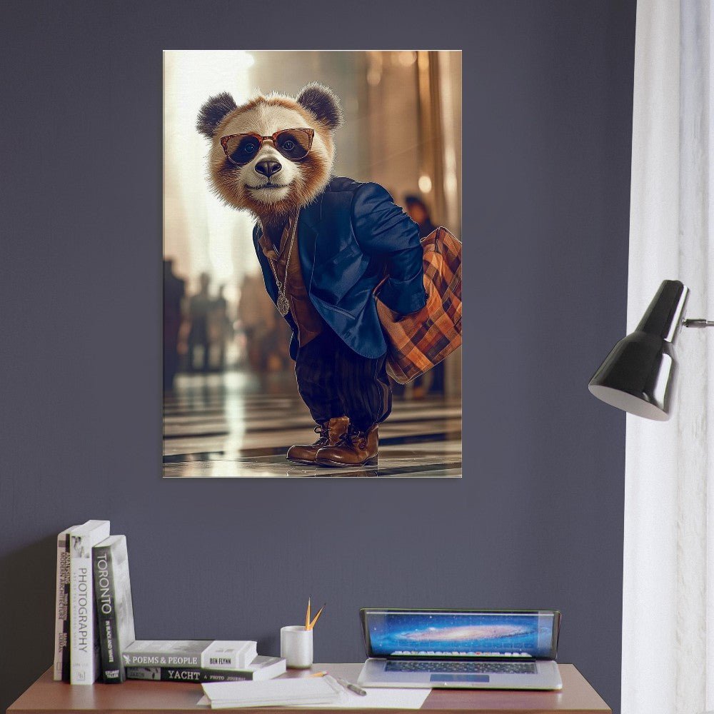Red Panda in Suit Canvas Art - ROMAG Store