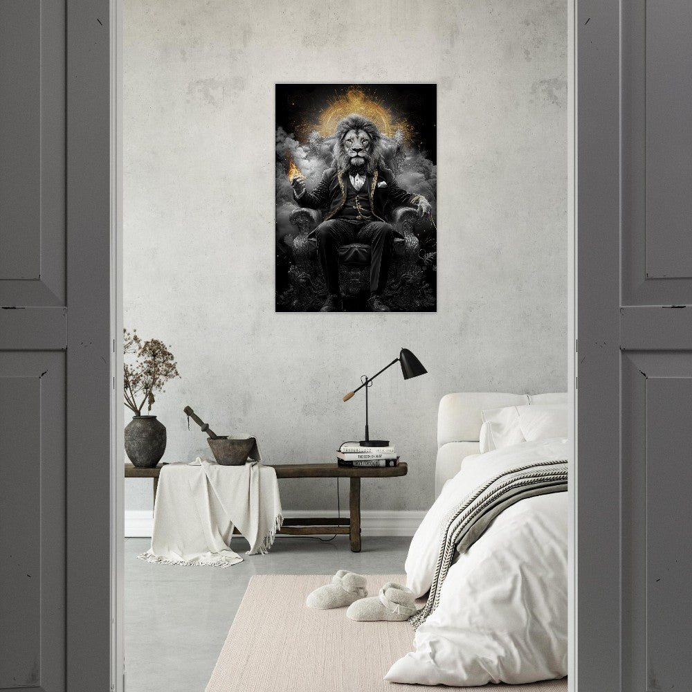 Regal Lion in Tuxedo Canvas Art - ROMAG Store