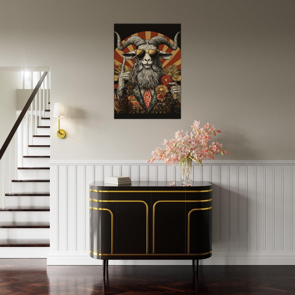 Hipster Goat Canvas Wall Art - ROMAG Store