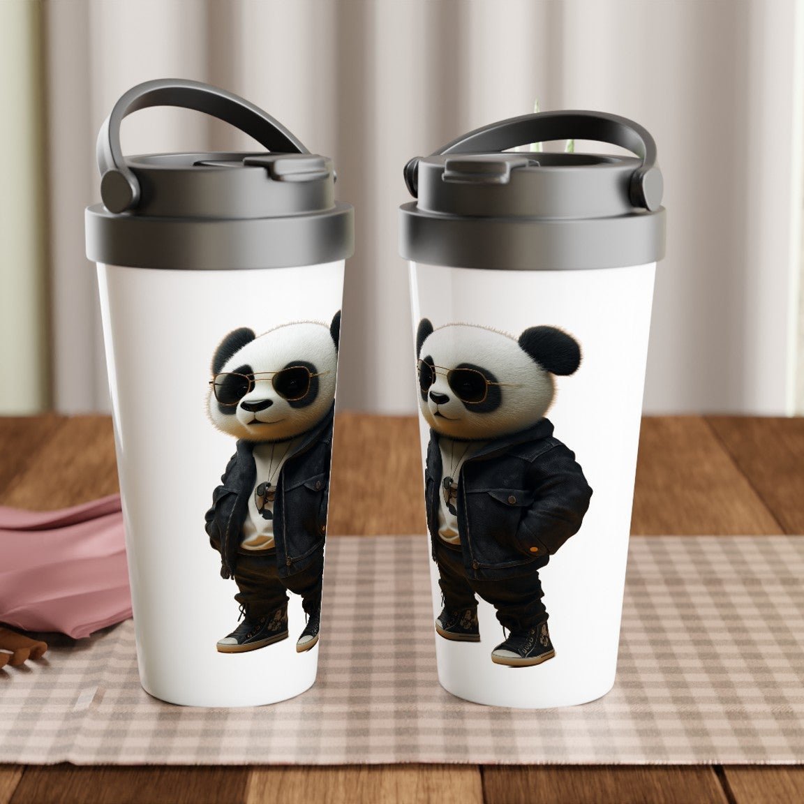 Cool Panda Bear Streetwear Travel Mug - ROMAG Store
