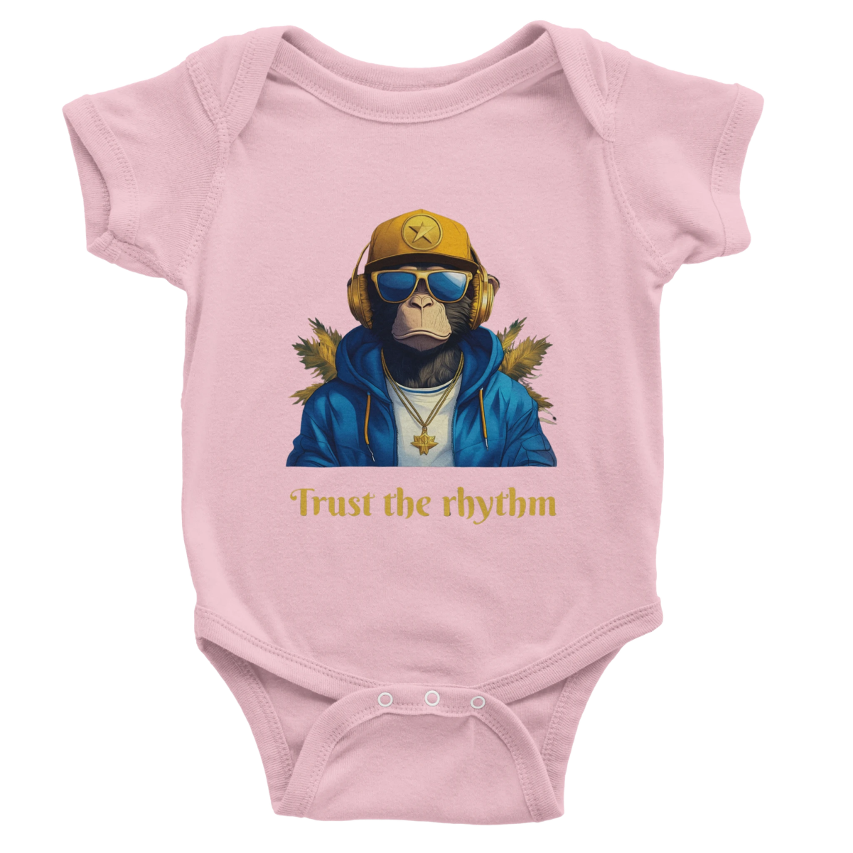 Cool Monkey DJ Baby Short Sleeve Bodysuit - ROMAG Store
