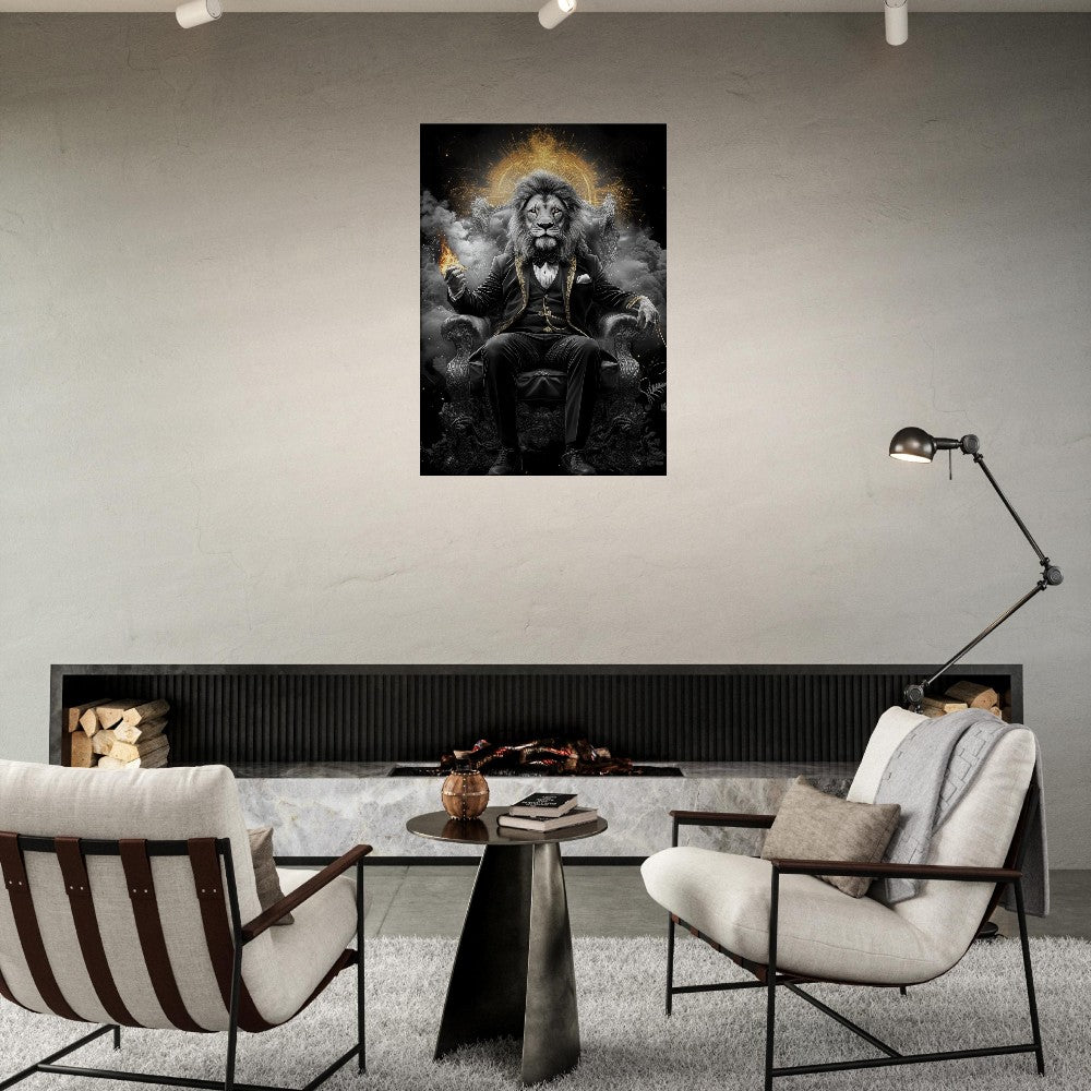 Regal Lion in Tuxedo Canvas Art - ROMAG Store