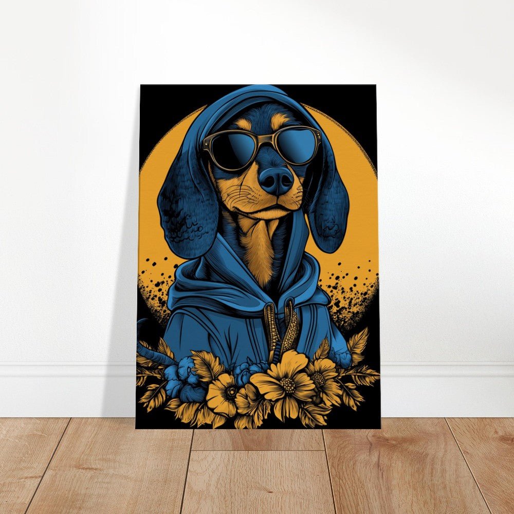 Cool Dachshund in Hoodie & Sunglasses Canvas - ROMAG Store
