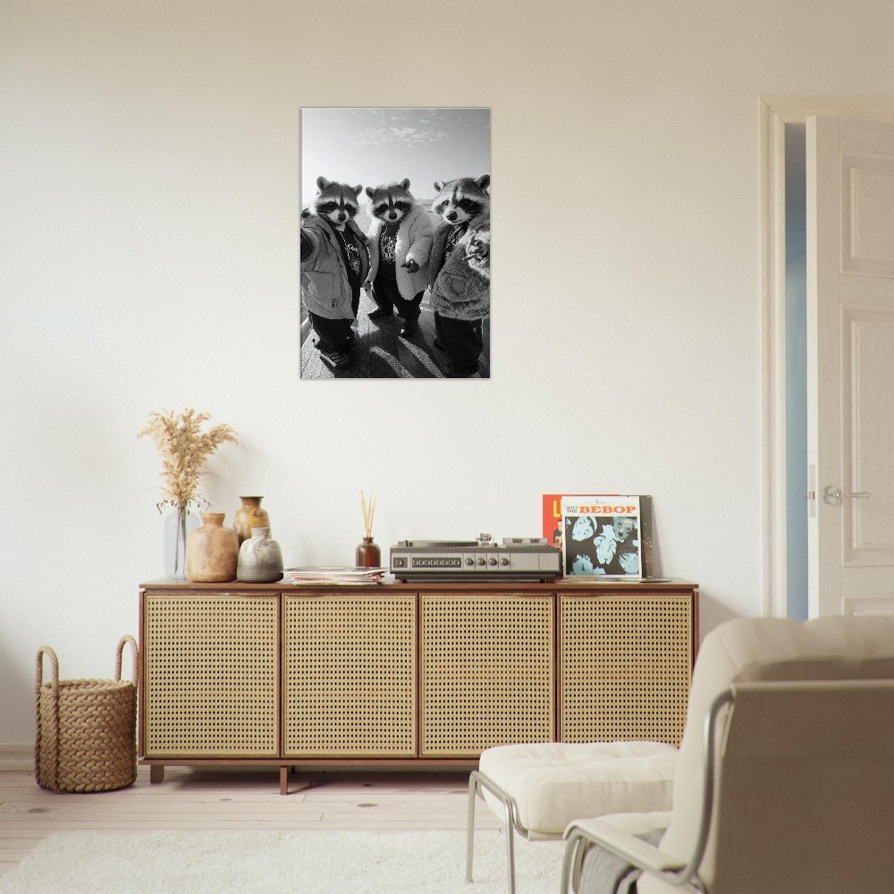 Urban Raccoon Squad Canvas Art - ROMAG Store