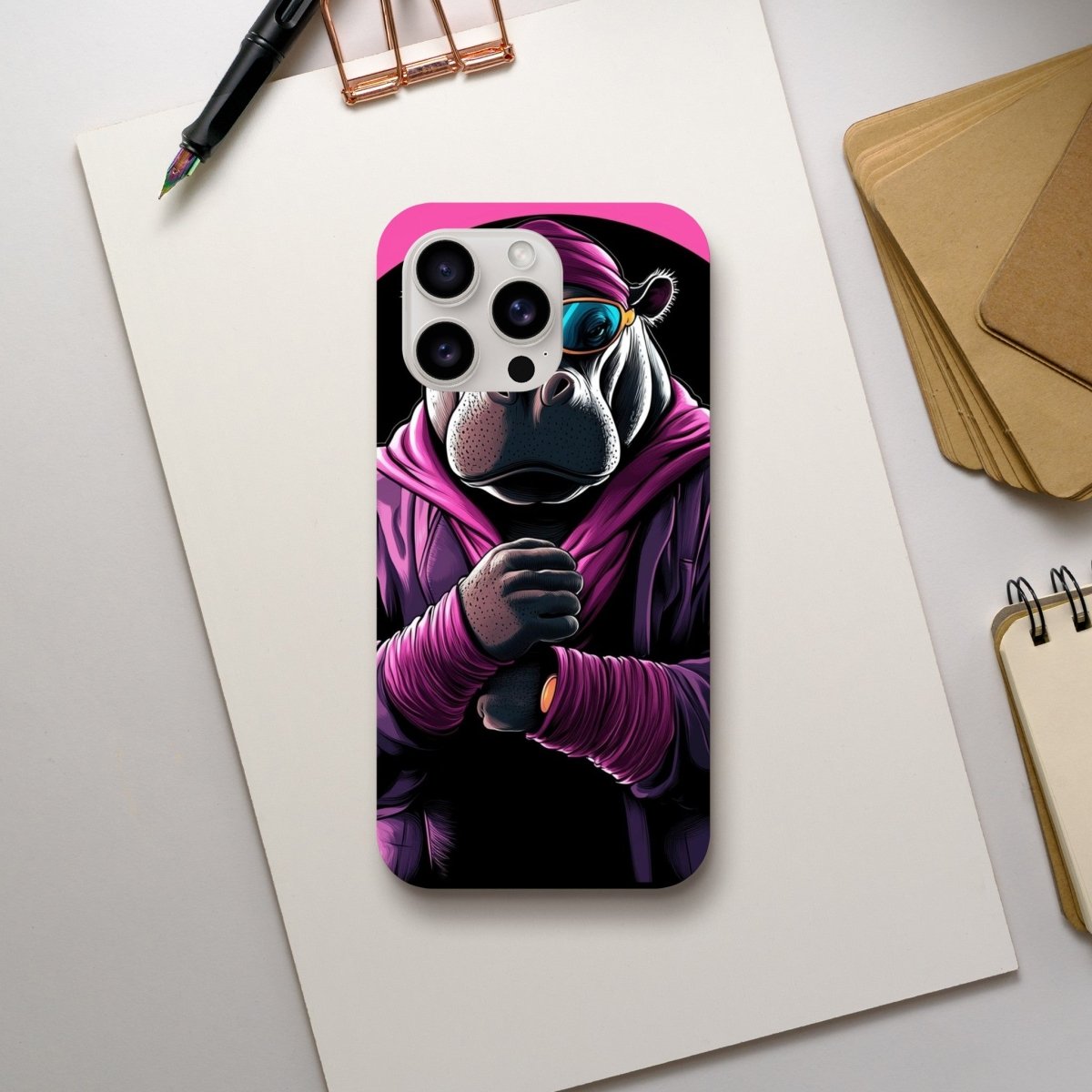 Neon Hippo Hype iPhone Tough Case - ROMAG Store