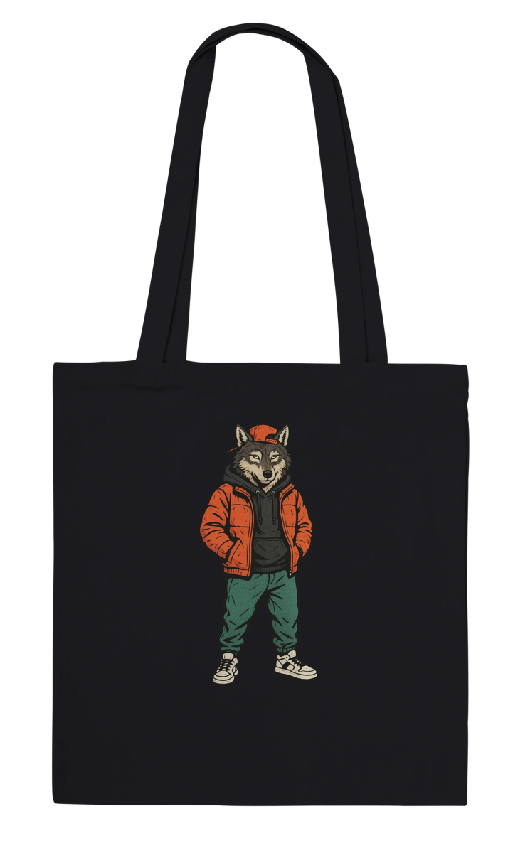 Cool Wolf Streetwear Tote Bag - ROMAG Store
