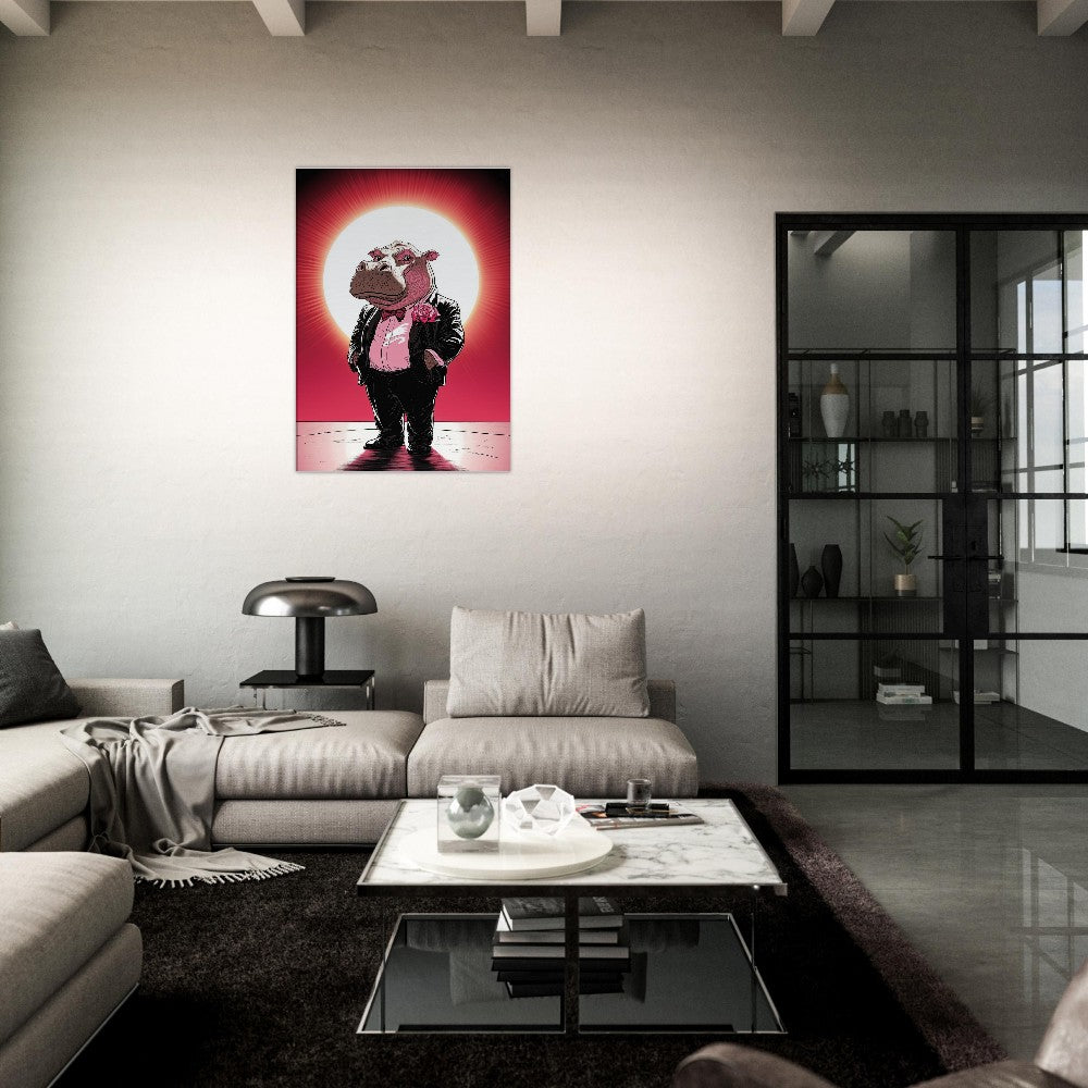 Dapper Hippo Canvas Art - ROMAG Store
