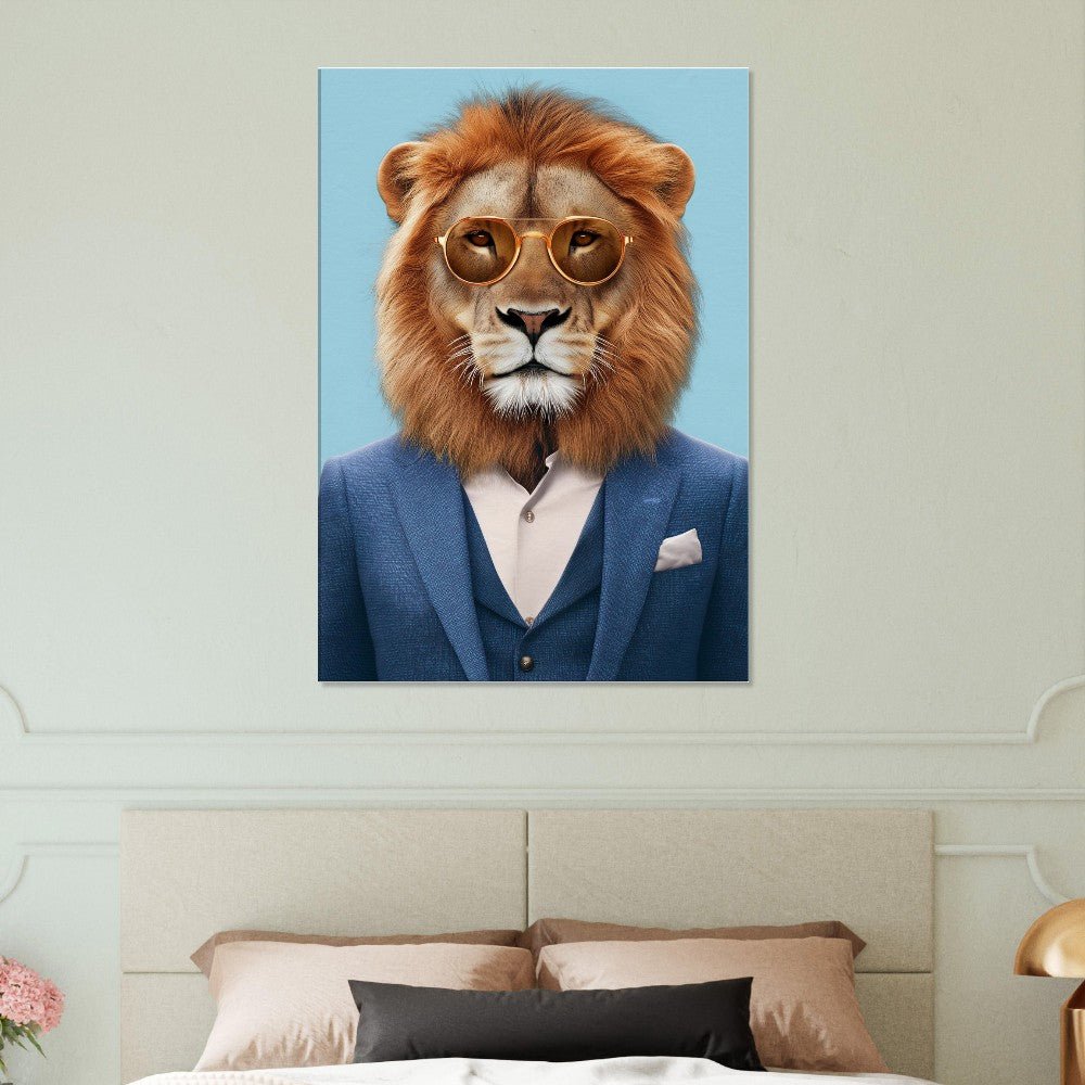 Suave Lion in Suit Canvas - ROMAG Store