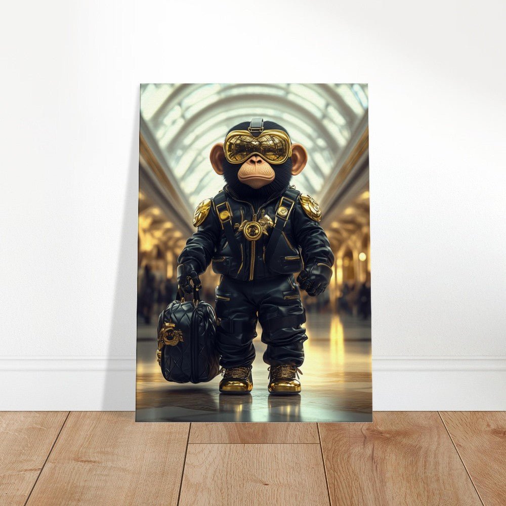 Chimp in Gold Goggles Canvas - ROMAG Store