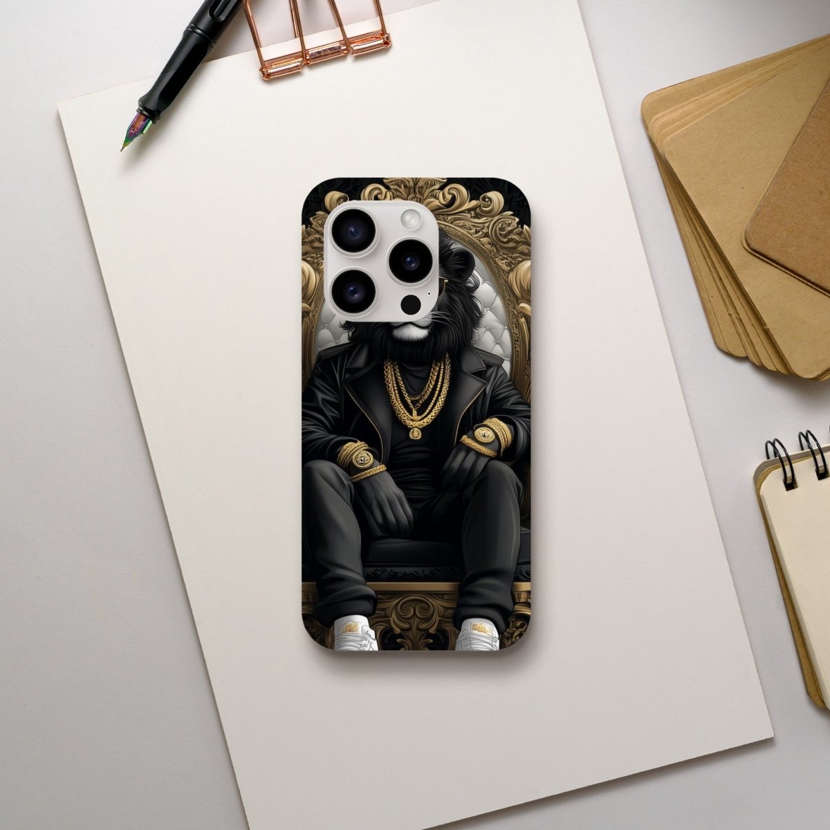 Regal Lion King Black & Gold iPhone Tough Case - ROMAG Store