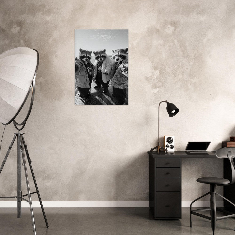 Urban Raccoon Squad Canvas Art - ROMAG Store