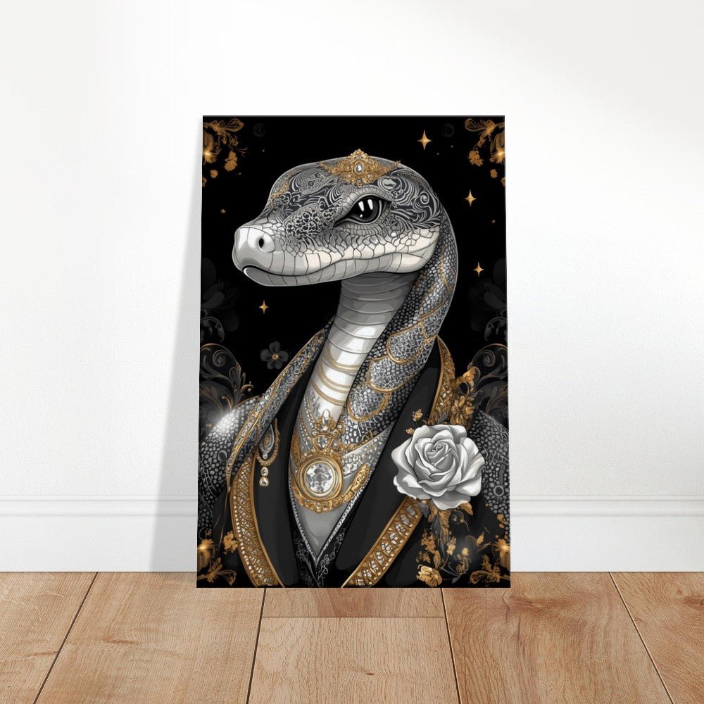 Regal Snake in Black & Gold Suit Canvas - ROMAG Store