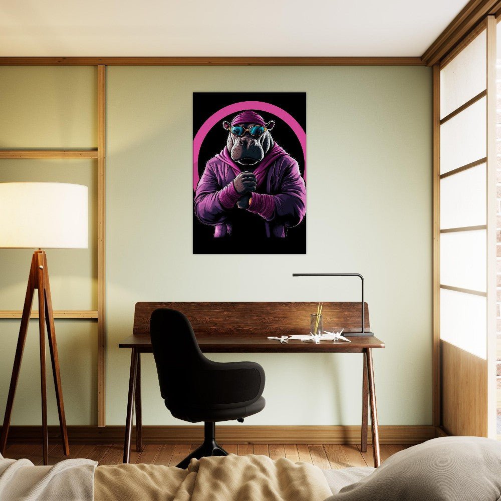 Urban Hippo in Pink Canvas Art - ROMAG Store