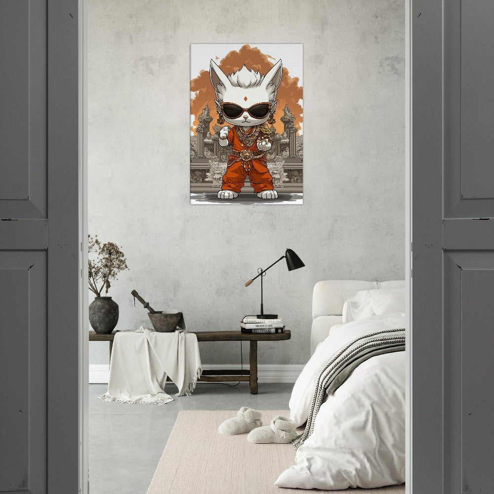 Chic Cat in Robe Canvas Art - ROMAG Store