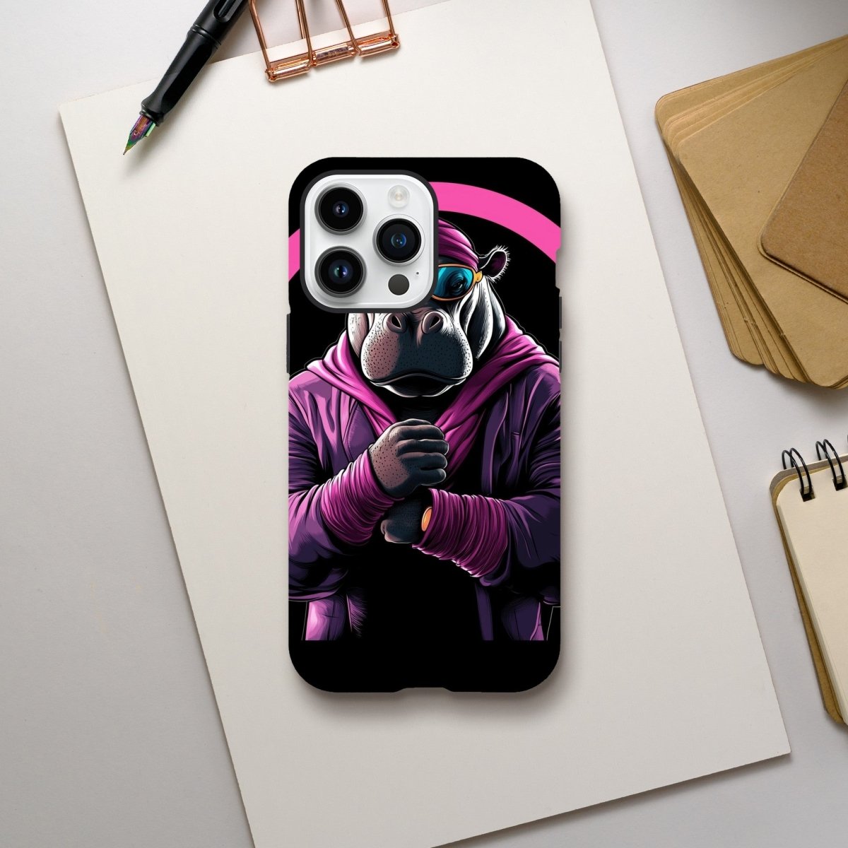 Neon Hippo Hype iPhone Tough Case - ROMAG Store