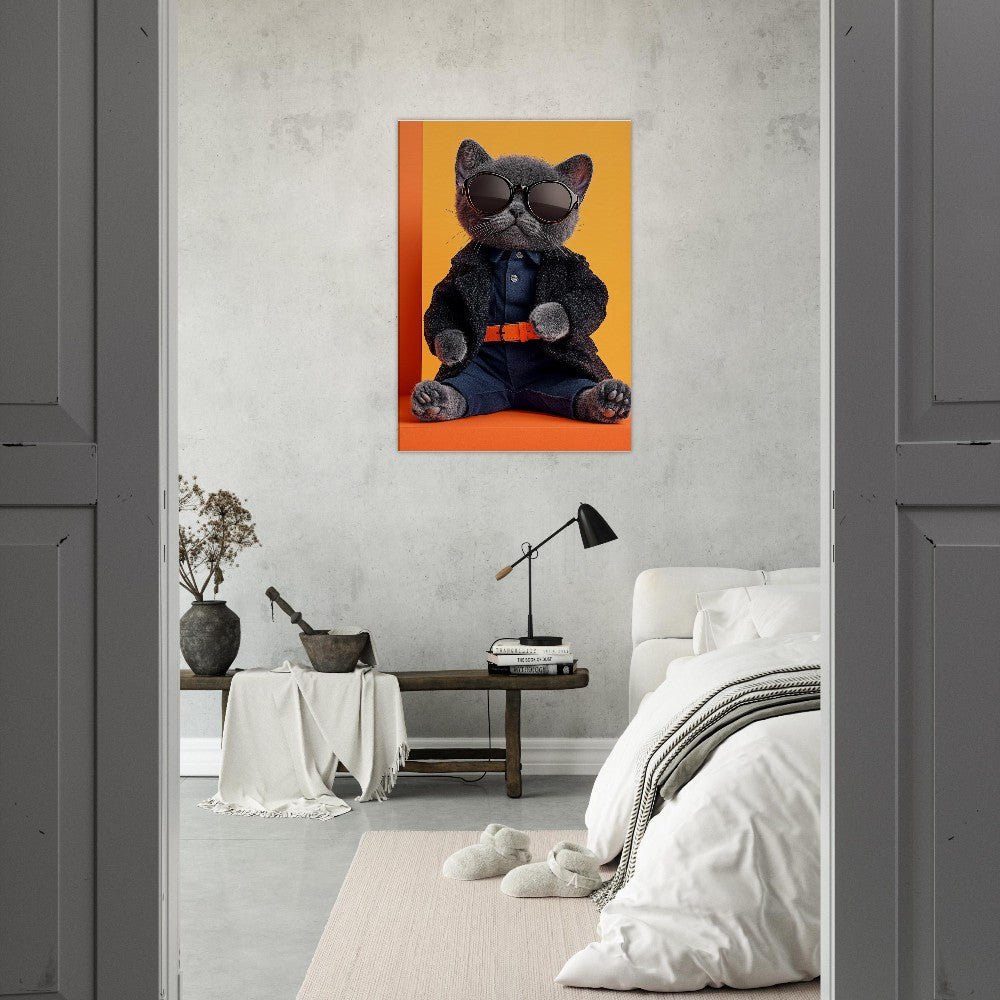 Sophisticated Cat in Shades Canvas - ROMAG Store