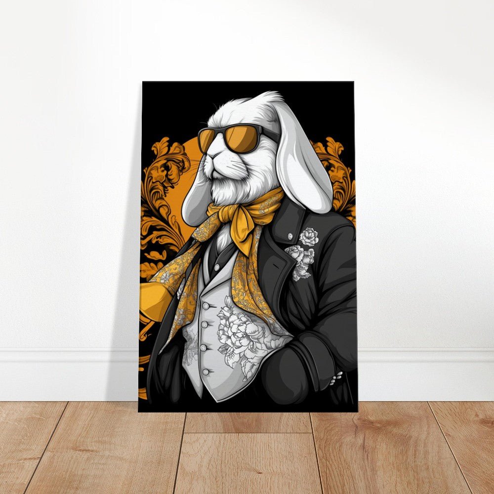 Luxury Rabbit in Suit Canvas Wall Art - ROMAG Store