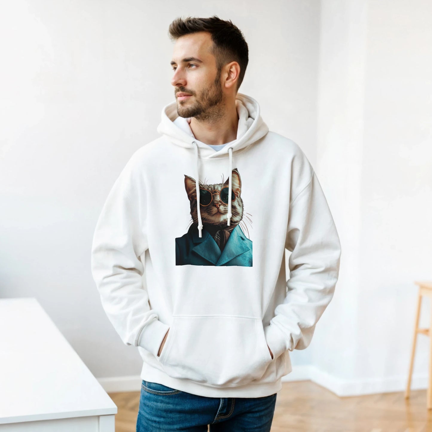 Dapper Cat Spectacles Hoodie - ROMAG Store