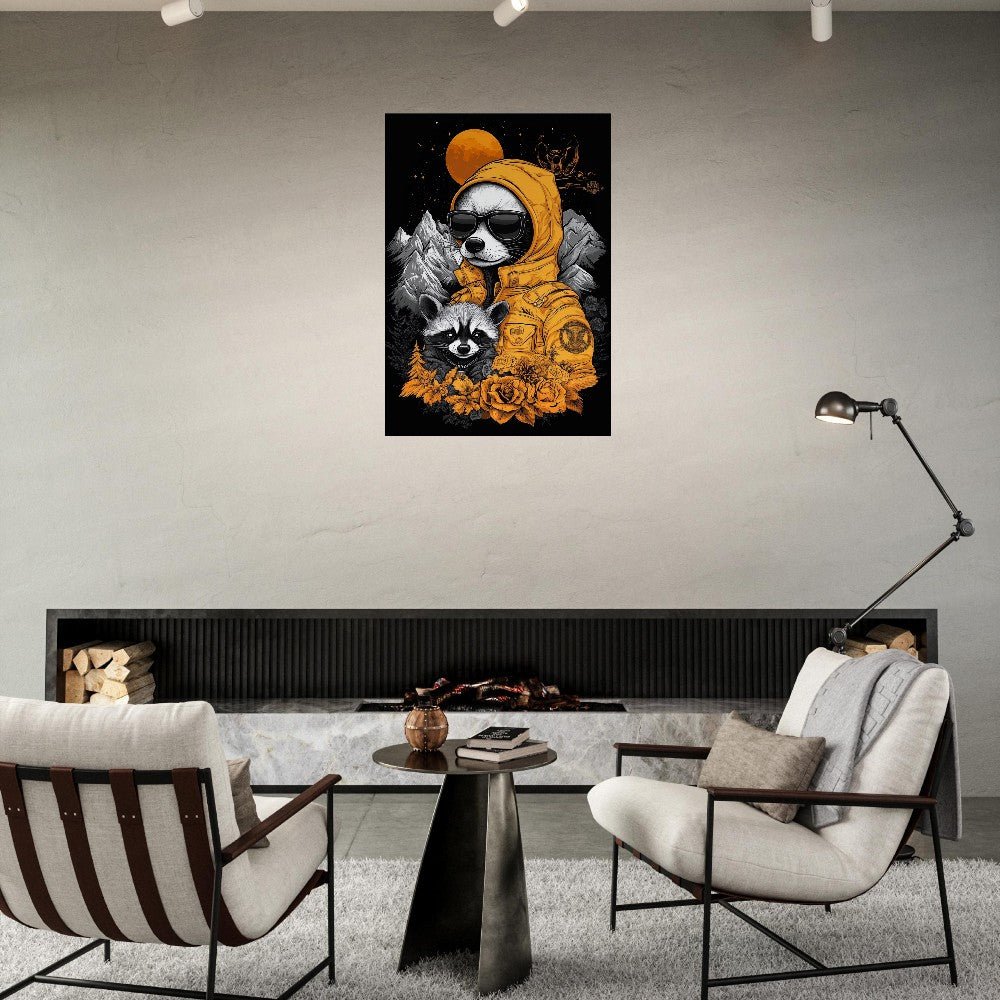 Raccoon in Hoodie Canvas Art - ROMAG Store