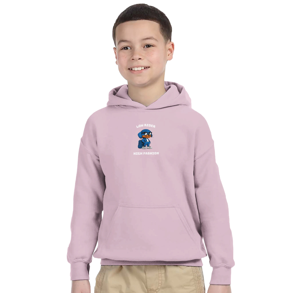 Low Rider, High Fashion Pup Kids Hoodie - ROMAG Store