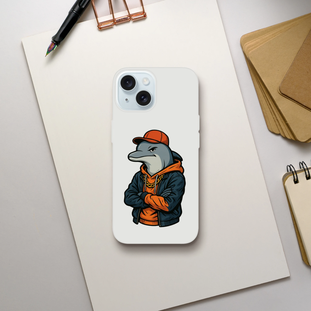 Cool Dolphin Streetwear iPhone Flexi Case - ROMAG Store