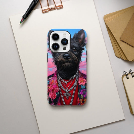 Chic Terrier Floral Jacket iPhone Tough Case - ROMAG Store
