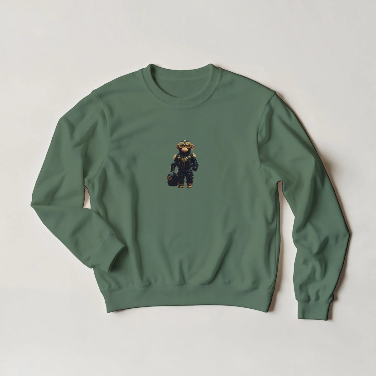 Chimp Commander Sweatshirt – Luxury Streetwear with Gold Accents, available in six bold hues - ROMAG Store