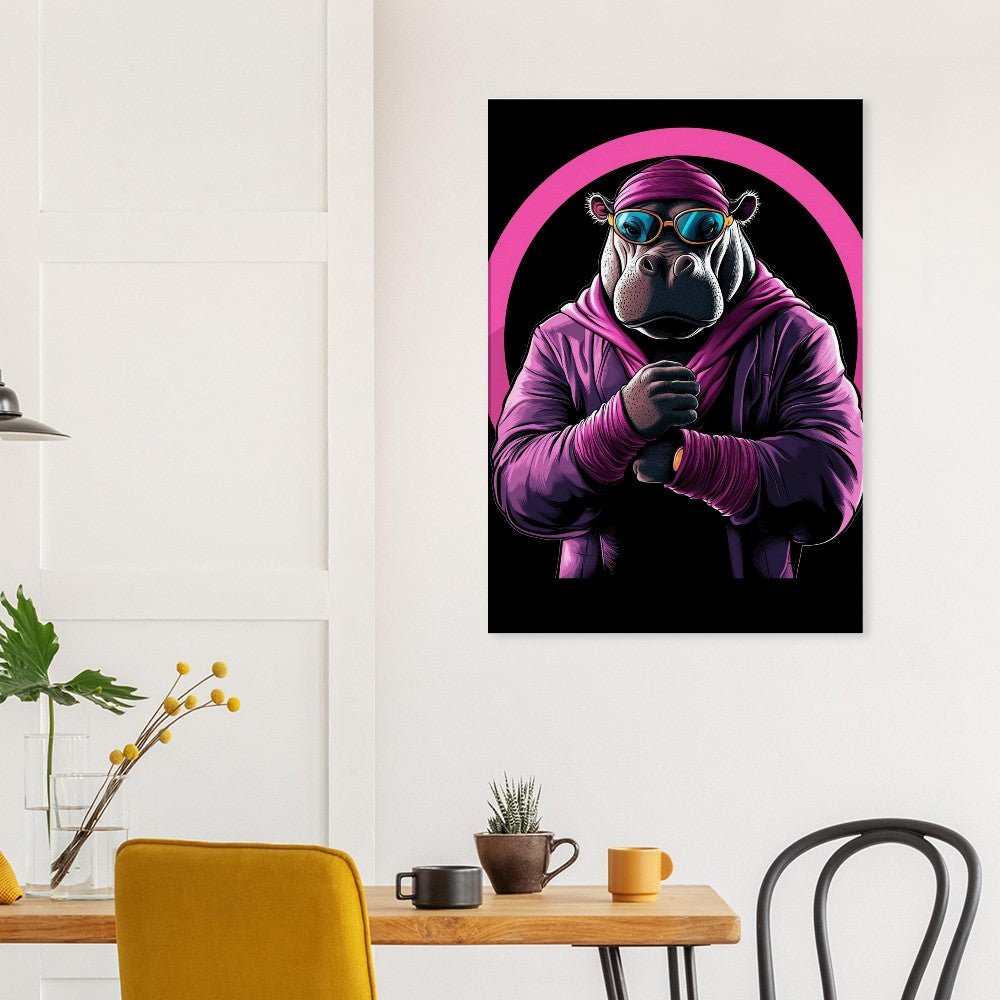 Urban Hippo in Pink Canvas Art - ROMAG Store