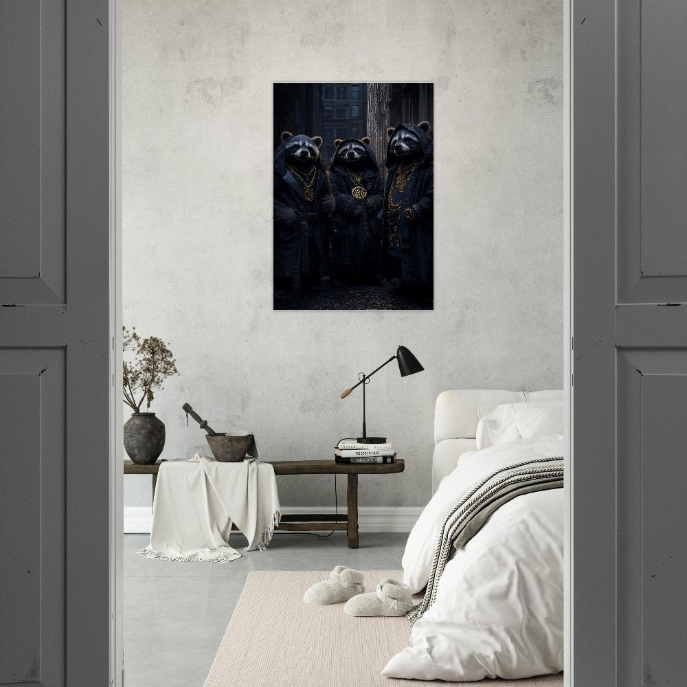 Urban Raccoon Gangster Canvas Art - ROMAG Store