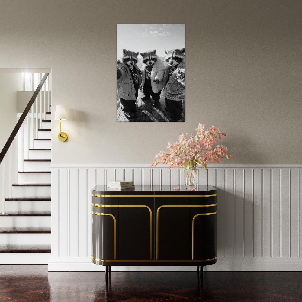 Urban Raccoon Squad Canvas Art - ROMAG Store