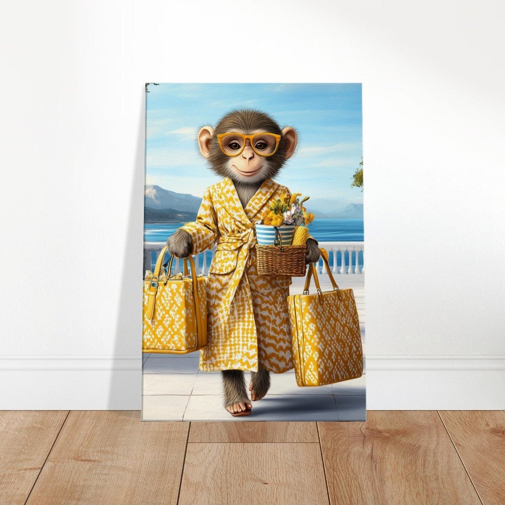 Chic Monkey in Robe Canvas Print - ROMAG Store