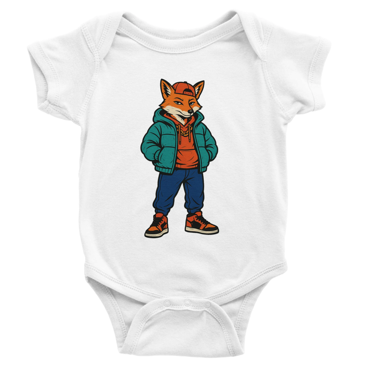 Cool Fox Hip - Hop Baby Short Sleeve Bodysuit - ROMAG Store